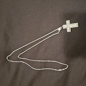 Silver chain and cross pendant